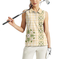 Melemele Ahiahia Hawai'i Palaka Squares Maile Leaf Women Sleeveless Polo Shirt Flowers Hawaiian Quilt Patterns