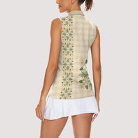 Melemele Ahiahia Hawai'i Palaka Squares Maile Leaf Women Sleeveless Polo Shirt Flowers Hawaiian Quilt Patterns
