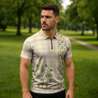 Melemele Ahiahia Hawai'i Palaka Squares Maile Leaf Zipper Polo Shirt Flowers Hawaiian Quilt Patterns