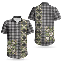 Pauli Hawai'i Palaka Squares Maile Leaf Couples Matching Off Shoulder Short Dress and Hawaiian Shirt Flowers Hawaiian Quilt Patterns