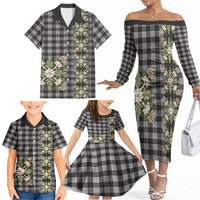 Pauli Hawai'i Palaka Squares Maile Leaf Family Matching Off The Shoulder Long Sleeve Dress and Hawaiian Shirt Flowers Hawaiian Quilt Patterns