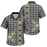 Pauli Hawai'i Palaka Squares Maile Leaf Family Matching Off The Shoulder Long Sleeve Dress and Hawaiian Shirt Flowers Hawaiian Quilt Patterns