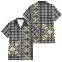 Pauli Hawai'i Palaka Squares Maile Leaf Family Matching Off Shoulder Short Dress and Hawaiian Shirt Flowers Hawaiian Quilt Patterns