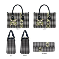 Pauli Hawai'i Palaka Squares Maile Leaf Leather Bag Flowers Hawaiian Quilt Patterns