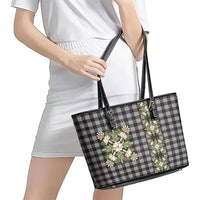Pauli Hawai'i Palaka Squares Maile Leaf Leather Tote Bag Flowers Hawaiian Quilt Patterns