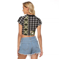 Pauli Hawai'i Palaka Squares Maile Leaf Raglan Cropped T Shirt Flowers Hawaiian Quilt Patterns