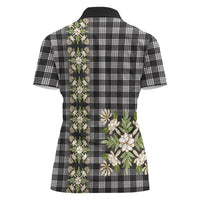 Pauli Hawai'i Palaka Squares Maile Leaf Women Polo Shirt Flowers Hawaiian Quilt Patterns