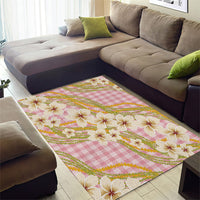 Akala Hamele Palaka Plumeria Area Rug Puakenikeni and Maile Lei