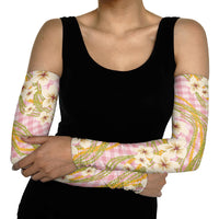 Akala Hamele Palaka Plumeria Arm Sleeves Puakenikeni and Maile Lei