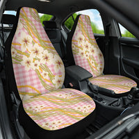 Akala Hamele Palaka Plumeria Car Seat Cover Puakenikeni and Maile Lei
