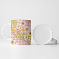 Akala Hamele Palaka Plumeria Ceramic Mug Puakenikeni and Maile Lei