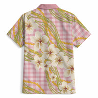 Akala Hamele Palaka Plumeria Hawaiian Shirt Puakenikeni and Maile Lei