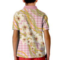 Akala Hamele Palaka Plumeria Kid Polo Shirt Puakenikeni and Maile Lei