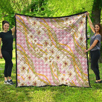 Akala Hamele Palaka Plumeria Quilt Puakenikeni and Maile Lei