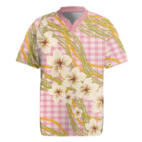 Akala Hamele Palaka Plumeria Rugby Jersey Puakenikeni and Maile Lei