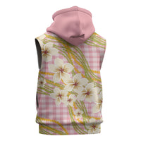 Akala Hamele Palaka Plumeria Sleeveless Zip Hoodie Puakenikeni and Maile Lei