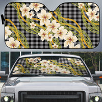 Ele'ele Hawai'i Palaka Plumeria Auto Sun Shade Puakenikeni and Maile Lei