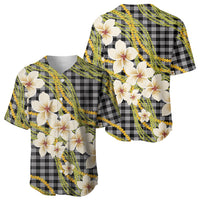 Ele'ele Hawai'i Palaka Plumeria Baseball Jersey Puakenikeni and Maile Lei