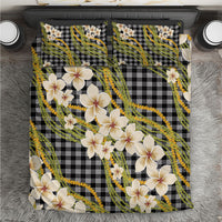 Ele'ele Hawai'i Palaka Plumeria Bedding Set Puakenikeni and Maile Lei
