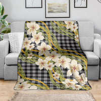Ele'ele Hawai'i Palaka Plumeria Blanket Puakenikeni and Maile Lei
