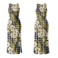 Ele'ele Hawai'i Palaka Plumeria Family Matching Tank Maxi Dress and Hawaiian Shirt Puakenikeni and Maile Lei