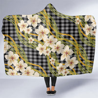 Ele'ele Hawai'i Palaka Plumeria Hooded Blanket Puakenikeni and Maile Lei