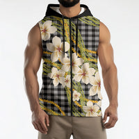 Ele'ele Hawai'i Palaka Plumeria Sleeveless Zip Hoodie Puakenikeni and Maile Lei