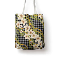 Ele'ele Hawai'i Palaka Plumeria Tote Bag Puakenikeni and Maile Lei