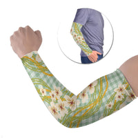 Liko Kukui Hawai'i Palaka Plumeria Arm Sleeves Puakenikeni and Maile Lei