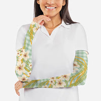 Liko Kukui Hawai'i Palaka Plumeria Arm Sleeves Puakenikeni and Maile Lei