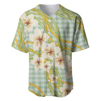 Liko Kukui Hawai'i Palaka Plumeria Baseball Jersey Puakenikeni and Maile Lei