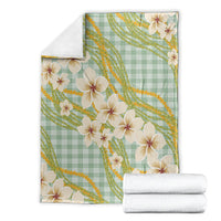 Liko Kukui Hawai'i Palaka Plumeria Blanket Puakenikeni and Maile Lei