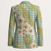 Liko Kukui Hawai'i Palaka Plumeria Blazer Puakenikeni and Maile Lei
