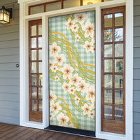 Liko Kukui Hawai'i Palaka Plumeria Door Cover Puakenikeni and Maile Lei