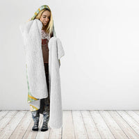 Liko Kukui Hawai'i Palaka Plumeria Hooded Blanket Puakenikeni and Maile Lei