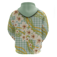 Liko Kukui Hawai'i Palaka Plumeria Hoodie Puakenikeni and Maile Lei