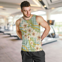Liko Kukui Hawai'i Palaka Plumeria Men Tank Top Puakenikeni and Maile Lei