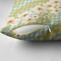 Liko Kukui Hawai'i Palaka Plumeria Pillow Cover Puakenikeni and Maile Lei