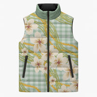 Liko Kukui Hawai'i Palaka Plumeria Sleeveless Puffer Jacket Puakenikeni and Maile Lei