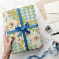 Liko Kukui Hawai'i Palaka Plumeria Wrapping Paper Puakenikeni and Maile Lei
