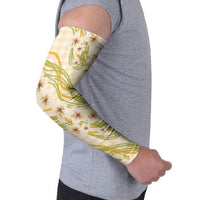 Melemele Ahiahia Hawai'i Palaka Plumeria Arm Sleeves Puakenikeni and Maile Lei