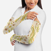 Melemele Ahiahia Hawai'i Palaka Plumeria Arm Sleeves Puakenikeni and Maile Lei