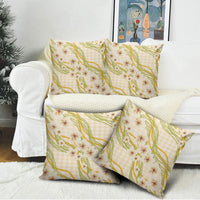 Melemele Ahiahia Hawai'i Palaka Plumeria Pillow Cover Puakenikeni and Maile Lei