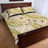Melemele Ahiahia Hawai'i Palaka Plumeria Quilt Bed Set Puakenikeni and Maile Lei