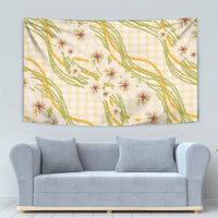 Melemele Ahiahia Hawai'i Palaka Plumeria Tapestry Puakenikeni and Maile Lei