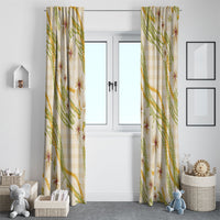Melemele Ahiahia Hawai'i Palaka Plumeria Window Curtain Puakenikeni and Maile Lei