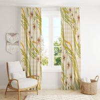 Melemele Ahiahia Hawai'i Palaka Plumeria Window Curtain Puakenikeni and Maile Lei