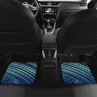 Floral Polynesian Hibiscus Tattoo Car Mats Blue Gradient Style