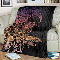 Floral Polynesian Hibiscus Tattoo Blanket Peach Gradient Style LT9 - Polynesian Pride