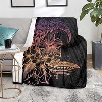 Floral Polynesian Hibiscus Tattoo Blanket Peach Gradient Style LT9 - Polynesian Pride